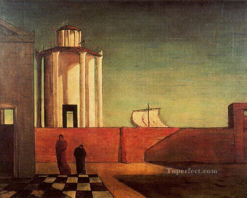 the enigma of the arrival and the afternoon 1912 Giorgio de Chirico Metaphysical surrealism Oil Paintings
